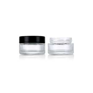 Bocaux en verre transparent avec couvercles en plastique noir, lot de 5, différentes tailles, pour le stockage, emballage en verre sodocalcique - Product Image 3