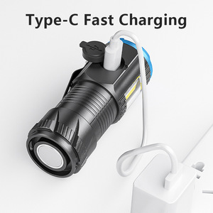 Smiling Shark Led <b>Flashlight</b> <b>Rechargeable</b> Aluminum Alloy Outdoor Camping Lighting With Dimmer Feature - Product Image 5
