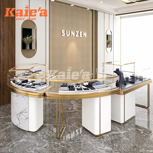Etalase Perhiasan Desain Modern, Lemari Pajang Perhiasan Kaca, Etalase Perhiasan Marmer dengan Lampu LED - Product Image 6