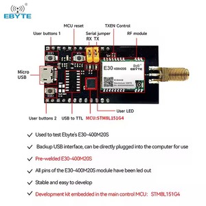 บอร์ดทดสอบโมดูล Ebyte E30-400MBL-01 USB Interface Lora E30 Series พร้อมชุดพัฒนาและประเมินผลโมดูลไร้สาย SI4438/433MHz - Product Image 3