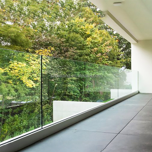 Pannello pannello in vetro temperato su misura per balcone esterno piano U canale 12mm Base di vetro per scarpe Lamel recinzione in vetro - Product Image 2