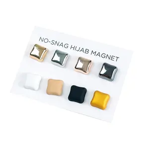 High Quality Square Strong Magnetic Pin Hijab Custom Logo Magnetic Pins For Hijab Muslim