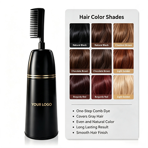 Crème colorante permanente pour cheveux à base d'extraits végétaux, sans ammoniaque, avec pinceau applicateur, marque privée, qualité professionnelle - Product Image 1