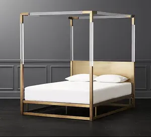 Ourwarm — lit baldaquin de lit contemporain en acrylique, OEM ODM, prix d'usine