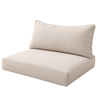Coussin de patio beige tissé, résistant aux intempéries, avec mousse ferme et drainage de l'eau, doux, confortable, soutien optimal, coutures fines, respirant, confort durable