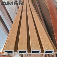 Panneau mural extérieur en composite bois-plastique (WPC) Amer Wholesale, panneau de plafond, revêtement mural cannelé extérieur