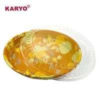 KARYO 281 Boîte à sushi circulaire en plastique de haute qualité jetable Restaurant à emporter avec couvercle Conteneur d'emballage de sushi