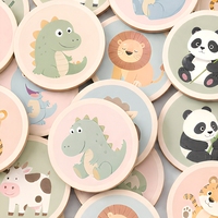 Juego de Memoria de Madera Redondo, Juego de Mesa de Emparejamiento de Animales, Rompecabezas Educativo de Viaje para Niños