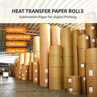 Papier de sublimation de haute qualité en rouleau jumbo, plusieurs grammages, largeur personnalisée pour imprimante de sublimation grand format
