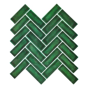 Emerald Forest Green Herringbone 3D Peel and <strong>Stick</strong> <strong>Wall</strong> <strong>Tiles</strong> <strong>Stick</strong> <strong>on</strong> Backsplash for Kitchen <strong>Bathroom</strong> - Product Image 1