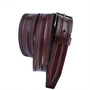 Ceinture en cuir de vachette BS INTERNATIONAL pour homme, style vintage, boucle à ardillon solide en acier, robuste, durable, imperméable, écologique, design unique - Product Image 2