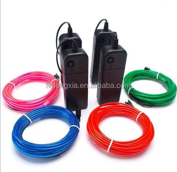 Hot Selling Battery Operated Flexible Neon LED Light Glow EL Wire String Strip Rope Tube Light