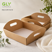 Panier cadeau vide en papier kraft avec poignées pour café, thé, collations, aliments gourmands, cadeaux de fêtes, vente en gros