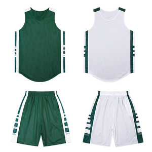 Uniforme de basket-ball réversible et respirant en polyester, vente en gros d'usine, ensemble de maillots de basket-ball professionnels personnalisés, couleurs personnalisées - Product Image 4