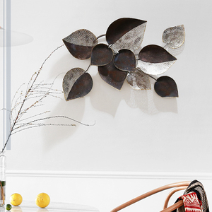 Silent Style Black Iron Leaf Wand kunst Dekor Hochwertige Eisen Schmiedeeisen Blumen Metall Wand dekoration - Product Image 4