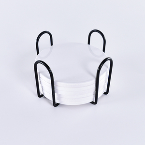 Venta Sublimación Cerámica Corcho Absorbente Taza Mat Set Logotipo personalizado Impresión personalizada Bar barato Posavasos de cerveza para beber café - Product Image 4
