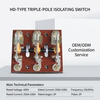 Desconectador Industrial de Alto Rendimiento BKH3-630, 3P, 630A, 380V CA, 50Hz, Cobre, Certificación IEC CCC, Venta al Por Mayor de Fábrica