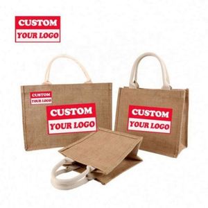 Sac fourre-tout promotionnel en jute imperméable de qualité alimentaire pour supermarché, idéal pour le shopping, les souvenirs et la plage, sac à thé en jute - Product Image 3