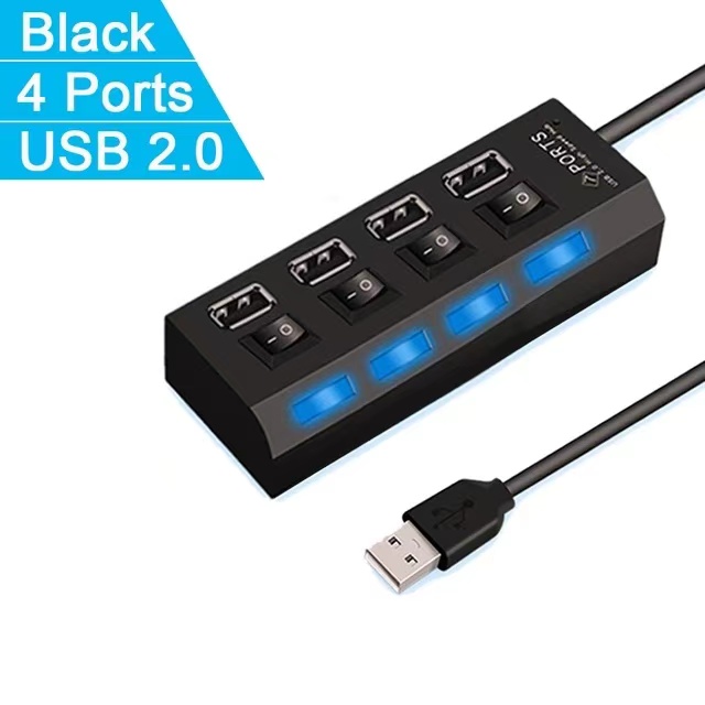 (4 ports) Noir