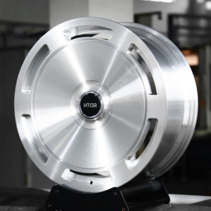 Jantes en aluminium forgé HTOR 19 20 21 pouces 5x112 pour voitures, finition argent brossé, compatibles avec C63 E63 S63 GT63 S580 A45 GLA45 GLB35 GLE 53 - Product Image 2