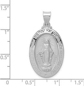 Collier pendentif ovale de <span class=keywords><strong>la</strong></span> vierge marie, or jaune et blanc poli, 1 pièce, 14k, pendentif de médaille, vierge marie - Product Image 3