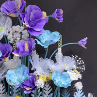 Fleurs géantes en papier personnalisées, décorations florales pour mariage, événements, ensemble d'arrangements de coquelicots et pissenlits sur pied