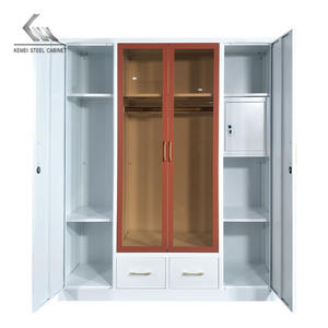 Стальная мебель, железная спальня, <span class=keywords><strong>Almirah</strong></span>, 4 двери, шкаф для одежды со светодиодным современным металлическим шкафом - Product Image 3