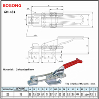 Serre-joint à bascule GH-431, capacité de maintien, serre-joint à dégagement rapide, loquet de verrouillage, type de serre-joint à bascule, loquet à bascule HS CH 431