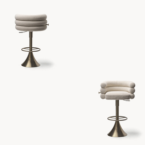 Tabouret <span class=keywords><strong>de</strong></span> <span class=keywords><strong>bar</strong></span> moderne en tissu bouclé <span class=keywords><strong>de</strong></span> qualité supérieure avec base en acier inoxydable 304 poli pour îlot <span class=keywords><strong>de</strong></span> cuisine <span class=keywords><strong>de</strong></span> villa - Product Image 2
