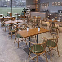 Sofá de Dos Plazas para Restaurante, Muebles de Madera Maciza para Cafetería, Conjunto de Mesa y Sillas para Restaurante, Banco Sofá, Sillón Semicircular