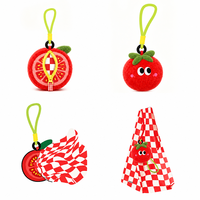 Sac de courses pliable personnalisé avec peluches réutilisables, sac écologique, porte-clés en peluche tomate, jouets