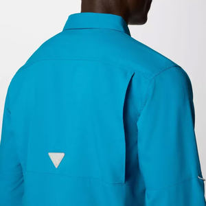 Polo boutonné en micro-polyester Fly, de haute qualité, en nylon uni, dos ouvert, chemise de pêche personnalisée avec impression sur mesure. - Product Image 5