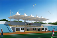 Estructura de Acero Ligera con Techo Tensado e Integración Solar, con Paneles Fotovoltaicos Incorporados, Servicios de Soldadura y Corte