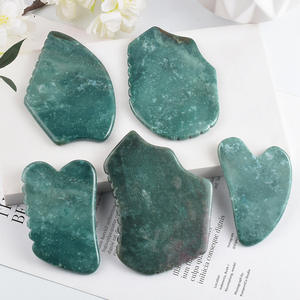 Huiying OEM ODM, Logotipo Personalizado, Piedra de Ágata Musgosa en Forma de Hacha, Herramienta de Masaje Facial y Corporal Gua Sha, Terapia de Sanación - Product Image 4