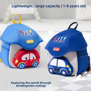 <span class=keywords><strong>Zaino</strong></span> per Bambini dell'<span class=keywords><strong>Asilo</strong></span>, Stile Outdoor per Ragazzi, Leggero, Resistente agli Schizzi, con Cerniera, Design Carino a Cartone Animato con Auto, in Microfibra - Product Image 4