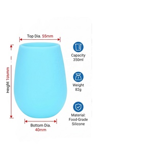Vasos de Silicona Portátiles para Beber Vino, Estilo Americano, Ecológicos, con Logotipo Personalizado, para Fiestas - Product Image 3
