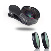 Offre Spéciale – Objectif d'appareil photo mobile universel 3-en-1 (macro, grand angle, fisheye) avec mise au point manuelle (MF) et compatibilité multi-marques