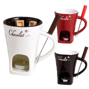 Estufa de cerámica para olla caliente de Chocolate, taza de Fondue de helado suizo, fondue de queso, olla caliente pequeña, estufa de olla caliente en Halloween - Product Image 1