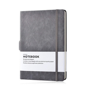 Carnet de gratitude personnalisé en cuir PU rigide noir, simple, portable, avec bande élastique - Product Image 6