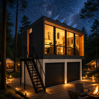 Maison conteneur résidentielle de luxe avec énergie solaire, mini-maison modulaire préfabriquée, garage, atelier, cabane d'invités pour jardin