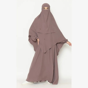 <span class=keywords><strong>Khimar</strong></span> long à trois couches en mousseline personnalisé, robe de prière indonésienne, foulard musulman, niqab, hijab islamique, jilbab, <span class=keywords><strong>abaya</strong></span> pour femmes - Product Image 5