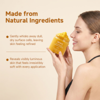 BEIKE Gommage Corporel au Sel de Curcuma Bio, Crème Hydratante Végane pour Éclaircir la Peau, Gommage Visage et Corps aux Herbes avec Étiquettes Personnalisées