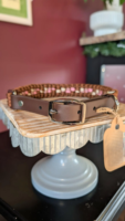 Collier pour chien en paracorde PVC de luxe avec logo personnalisé, design menthe poivrée et moka, fait main, tressé, imperméable, avec accessoires dorés