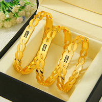 Bracelet tendance Little Bee Jewelry Fashion Monaco Hip Hop, plaqué or 21 carats, style punk de Dubaï, non ternissant, pour femme, idéal pour les événements