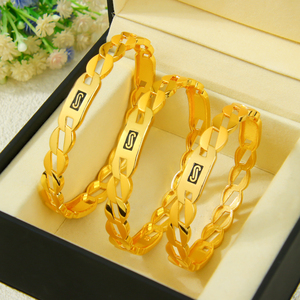 Little Bee Jewelry Fashion Monaco Hip Hop Trendy Bracelet 21k Gold Plated Dubai Punk Non Tarnish <b>Bangles</b> Jewelry for Women Event - Product Image 4