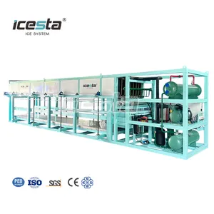 Máquina de fazer blocos de gelo industrial ICESTA automática personalizada de longa vida útil para degelo de água de 10 toneladas