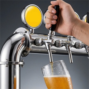 Machine à tirer la bière moderne 4, 6 ou 8 robinets, refroidisseur de bière pression en acier inoxydable, réfrigérateur de fût pour café, bar ou station de service - Product Image 3