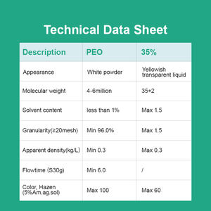Hete Aanbieding Beste Prijs Polyethyleenoxide (PEO) Poeder CAS 68441-17-8 Grondstof - Product Image 2
