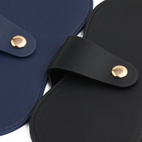 Étui portable en PU pour lunettes de soleil, personnalisable avec logo, boîte souple pour lunettes, rangement de voyage, support à lunettes avec fermeture à pression et passepoil