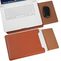 Housse d'ordinateur portable personnalisée pour le travail et les voyages urbains, sac de protection pour ordinateur portable en cuir PU, 14/13,3 pouces, housse magnétique pour ordinateur portable, tapis de souris